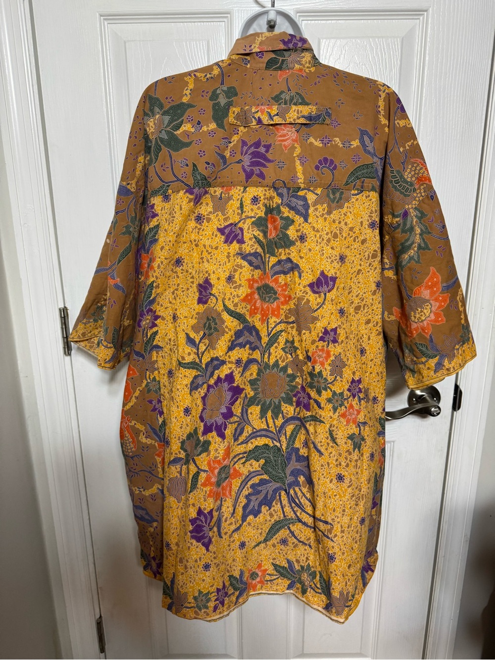 VTG Lotus koi fish floral Rare Venezia earthy Men's Brown Floral Short 26/28 - Picture 6 of 6